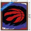 Trends International NBA Toronto Raptors - Logo 20 Wall Poster, 22.4L x 14.7W, Mahogany Framed Version view 3