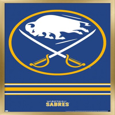 Trends International NHL Buffalo Sabres - Logo 20 Wall Poster, 34L x 22.4W, Gold Framed Version