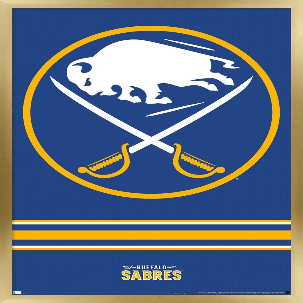 Trends International NHL Buffalo Sabres - Logo 20 Wall Poster, 34L x 22.4W, Gold Framed Version