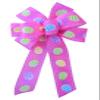 10" Bright Pink Easter Egg Wired Wreath Bow view 2
