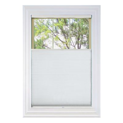 BlindsAvenue Cordless Top Down Bottom Up Cellular Honeycomb Shade, 9/16" Single Cell, Blackout, White, Size: 27" W x 48" H