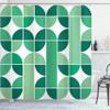 Ambesonne Retro Shower Curtain, Pop Art Funky Unusual Geometric Forms Mosaic Style Old Fashioned Graphic, Cloth Fabric Bathroom Decor Set with Hooks, 69" W x 75" L, Sea Green view 1