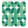 Ambesonne Retro Shower Curtain, Pop Art Funky Unusual Geometric Forms Mosaic Style Old Fashioned Graphic, Cloth Fabric Bathroom Decor Set with Hooks, 69" W x 75" L, Sea Green view 2