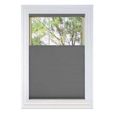 BlindsAvenue Cordless Top Down Bottom Up Cellular Honeycomb Shade, 9/16" Single Cell, Blackout, Anthracite, Size: 27" W x 48" H