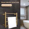 STZJBD Electric Bathroom Towel Radiator Towel Warmer, Chrome Hard-Wired and Wall-Mounted, 4 Heated Bars, Hot Towel Rack view 2