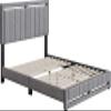 Boyd Sleep Beaumont Upholstered Platform Bed with Headboard, Mattress Foundation with Strong 14 Wood Slat Supports, No Box Spring Required, Gray Linen, Size King view 3