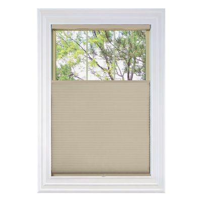 BlindsAvenue Cordless Top Down Bottom Up Cellular Honeycomb Shade, 9/16" Single Cell, Blackout, Fawn, Size: 27.5" W x 48" H