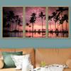 SIGNWIN Framed Canvas Wall Art Beautiful Sunset Reflection of Silhouettes Palm Trees Coastal Ocean Photography Modern Art Panoramic Relax/Calm for Living Room, Bedroom, Office - 16"x24"x3 Natural view 2