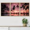 SIGNWIN Framed Canvas Wall Art Beautiful Sunset Reflection of Silhouettes Palm Trees Coastal Ocean Photography Modern Art Panoramic Relax/Calm for Living Room, Bedroom, Office - 16"x24"x3 Natural view 3