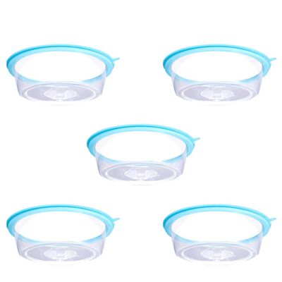 Cabilock 5pcs Stackable Food Freshness Preservation Covers Lightweight Vacuum Sealing Lids for Leftovers Easy to Clean and Space-saving Kitchen Tool Random Colors