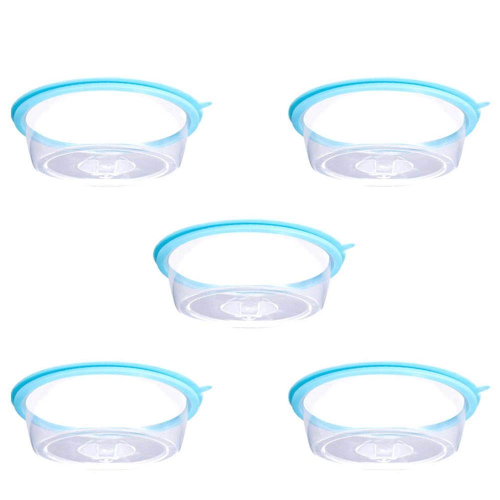 Cabilock 5pcs Stackable Food Freshness Preservation Covers Lightweight Vacuum Sealing Lids for Leftovers Easy to Clean and Space-saving Kitchen Tool Random Colors