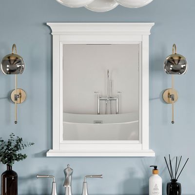Eviva Britney 24" x 30" Rectangular White Wooden Framed Mirror