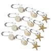 Cabilock 12 Pcs Stainless Steel Shower Curtain Hooks Seashell Ocean Decor Easy Install Bathroom Hooks view 1