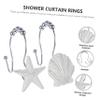 Cabilock 12 Pcs Stainless Steel Shower Curtain Hooks Seashell Ocean Decor Easy Install Bathroom Hooks view 2