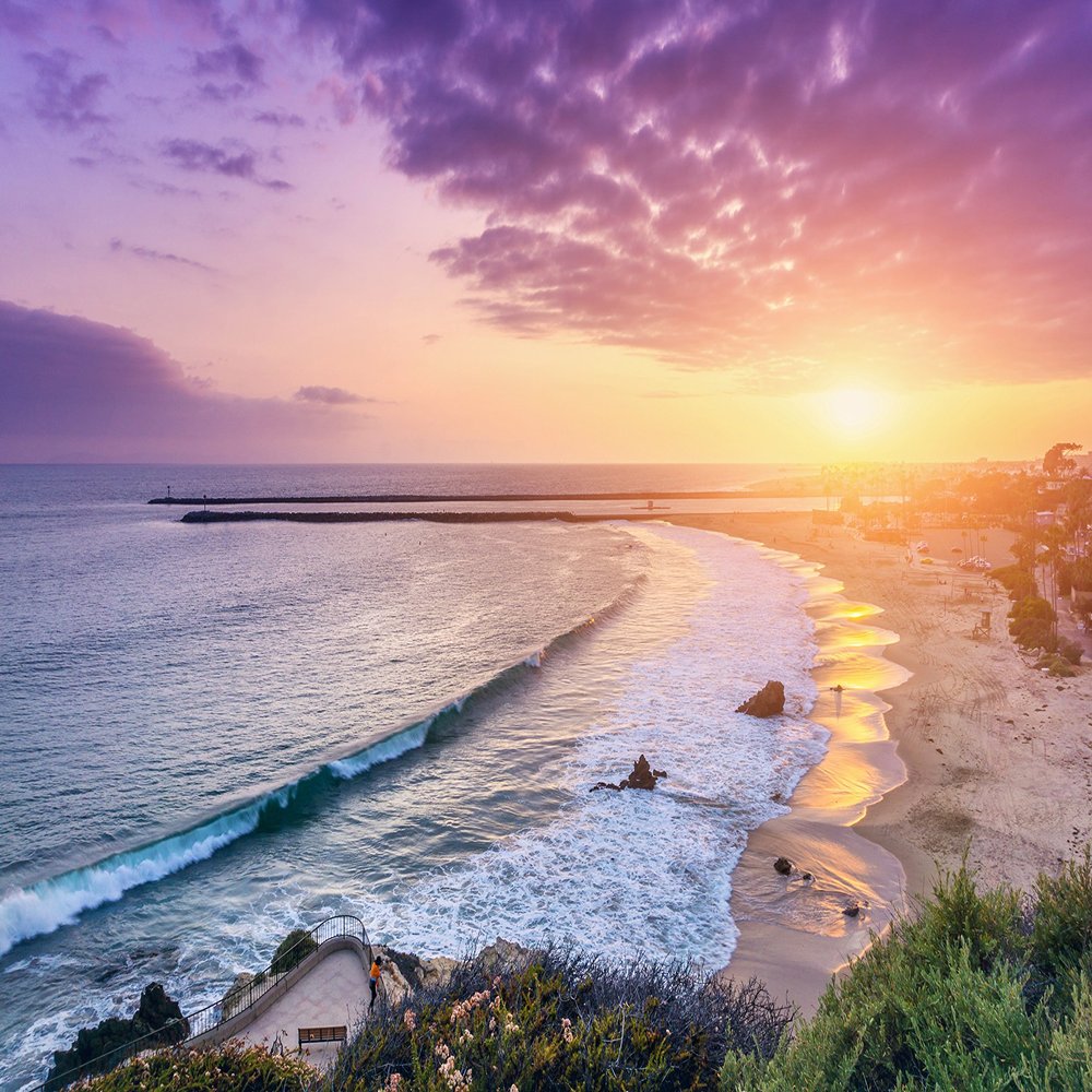Iconic Arts Laminated 24x36 Poster: Corona del mar Newport Beach Wide
