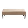 CLGTY Velvet Bench Cover Stretch, Non Slip Soft Bench Slipcover Removable Washable Furniture Protector for Living Room, Kitchen, Bedroom-Camel-Universal view 1