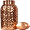 Ukal Handmade | Engraved & Antique Design | Jointless Leakproof Seamless | Drinkware Storage Copper Water Bottle | For Home Travelling Portable |For Yoga Ayurveda Healing | (30 Ounce) | view 1