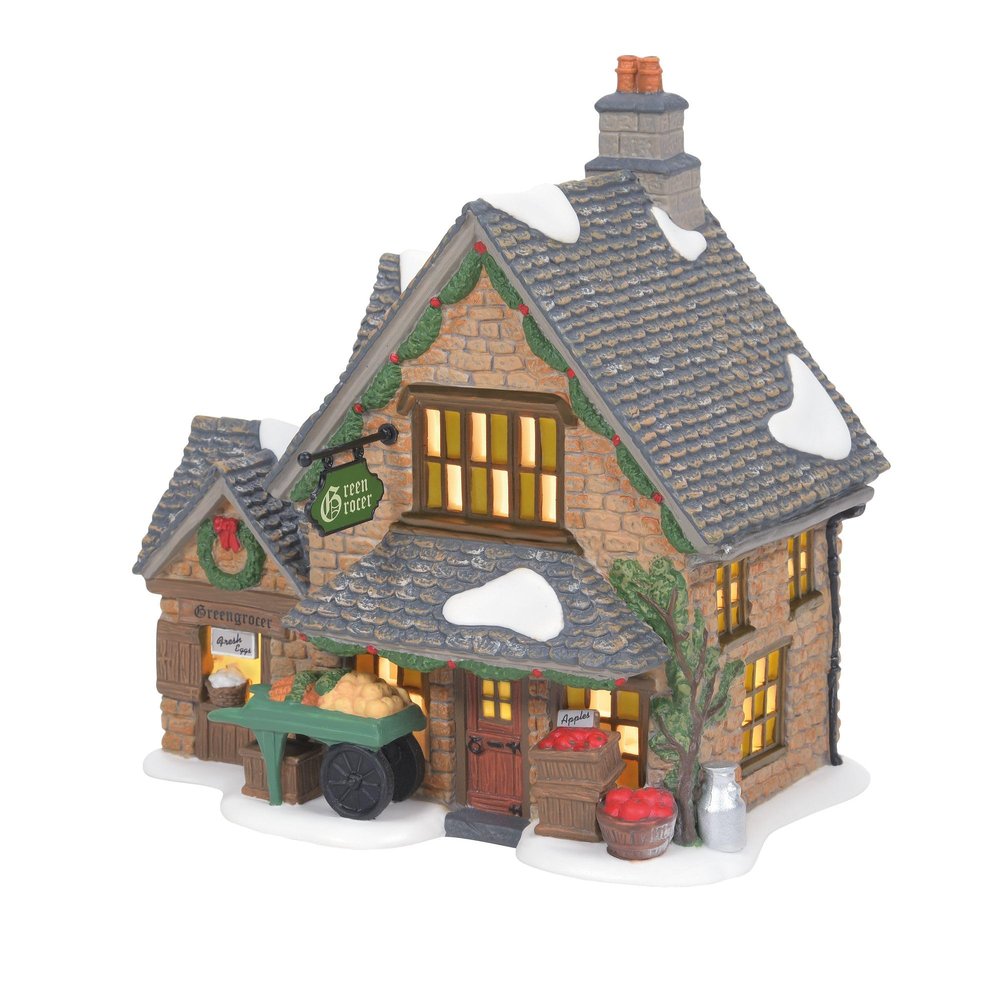 Department 56 Dickens' Village Cotswold Greengrocer Lit Building, 6.61 Inch, Multicolor