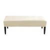 CLGTY Velvet Bench Cover Stretch, Non Slip Soft Bench Slipcover Removable Washable Furniture Protector for Living Room, Kitchen, Bedroom-Beige-Universal view 1