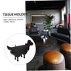 Cabilock Roll Paper Towel Holder Animal Toilet Paper Holder Tissue Storage Shelf Portable Toilet Shelf Bracket Wall Mount Paper Metal Shelves Desktop Paper Rack Iron Multifunction Wallpaper view 3