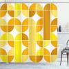 Ambesonne Retro Shower Curtain, Pop Art Funky Unusual Geometric Forms Mosaic Style Old Fashioned Graphic, Cloth Fabric Bathroom Decor Set with Hooks, 69" W x 84" L, Yellow Mustard view 1