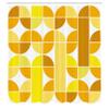 Ambesonne Retro Shower Curtain, Pop Art Funky Unusual Geometric Forms Mosaic Style Old Fashioned Graphic, Cloth Fabric Bathroom Decor Set with Hooks, 69" W x 84" L, Yellow Mustard view 2