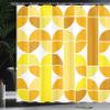 Ambesonne Retro Shower Curtain, Pop Art Funky Unusual Geometric Forms Mosaic Style Old Fashioned Graphic, Cloth Fabric Bathroom Decor Set with Hooks, 69" W x 84" L, Yellow Mustard view 3