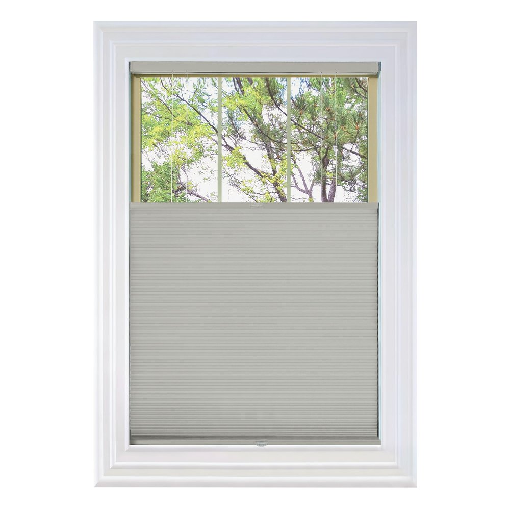 BlindsAvenue Cordless Top Down Bottom Up Cellular Honeycomb Shade, 9/16" Single Cell, Blackout, Misty Gray, Size: 27" W x 48" H