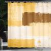 Ambesonne Abstract Shower Curtain, Abstract Grunge Style Brushstrokes Painting Contemporary Illustration, Cloth Fabric Bathroom Decor Set with Hooks, 69" W x 75" L, Mustard Caramel view 3