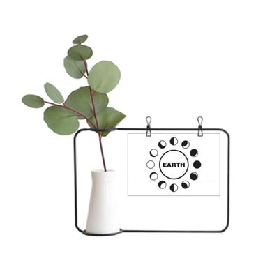 OFFbb-USA Profit Loss Moon Phase Change Earth Metal Picture Frame Ceramic Vase Decor