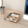 4 PACK - Gold Wire Storage Basket Organizer Bin Baskets for Kitchen Cabinets Freezer Office Bedroom Bathroom view 2