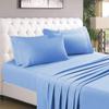 4 PC Twin Premium Bed Sheet Set-800 TC 100% Cotton Provide Extra Softness and Comfort 4 Way Stretch Fit Mattress 18" DP Breathable Lightweight Ultra Soft (Twin | Sky Blue) Bedding Set view 4