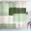 Ambesonne Abstract Shower Curtain, Abstract Grunge Style Brushstrokes Painting Contemporary Illustration, Cloth Fabric Bathroom Decor Set with Hooks, 84" Long Extra, Pale Green view 1