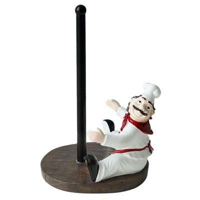 Cabilock 1pc Practical Vertical Tissue Rack Decorative Cartoon Chef Roll Paper Storage Holder for Kitchen Bathroom and Living Room Organization Coffee