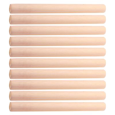 10pcs Rolling Pin Non-stick Pastry Roller for Baking Pizza Noodles and Bread Smooth Easy to Clean Wood Material for Home Kitchen Use