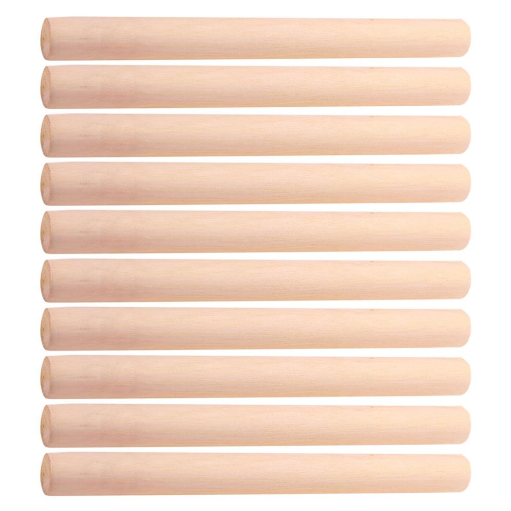 10pcs Rolling Pin Non-stick Pastry Roller for Baking Pizza Noodles and Bread Smooth Easy to Clean Wood Material for Home Kitchen Use