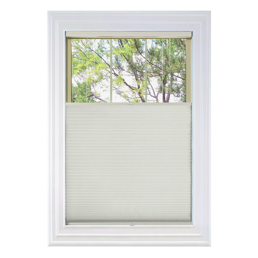 BlindsAvenue Cordless Top Down Bottom Up Cellular Honeycomb Shade, 9/16" Single Cell, Blackout, White Dove, Size: 27" W x 48" H