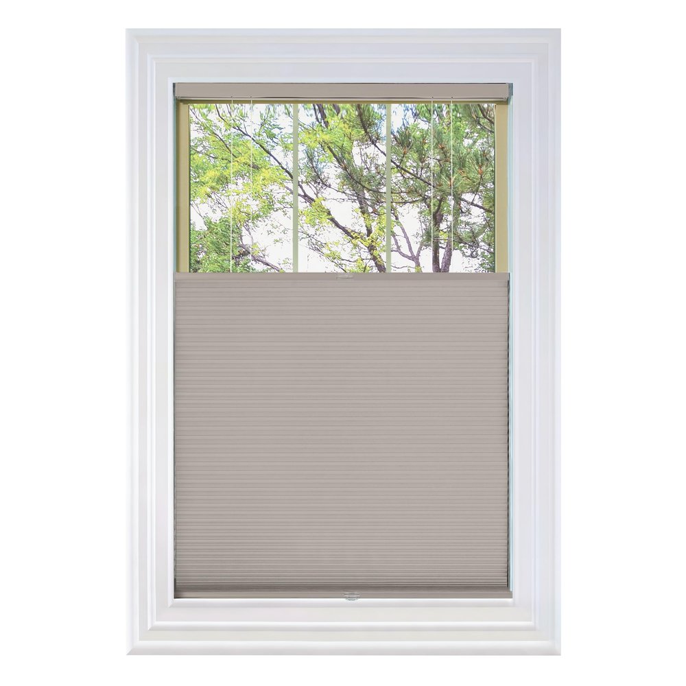 BlindsAvenue Cordless Top Down Bottom Up Cellular Honeycomb Shade, 9/16" Single Cell, Blackout, Sticks & Stones, Size: 27.5" W x 48" H