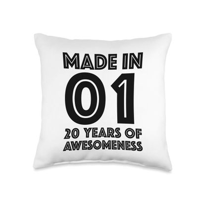20th Birthday Gift for her Women 20 Year Old Daughter 2001 Throw Pillow