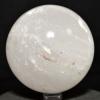 2.8" 530g Clear White Quartz Sphere Polished Natural Sparkling Gemstone Crystal Mineral Ball - India + Stand view 2