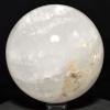 2.8" 530g Clear White Quartz Sphere Polished Natural Sparkling Gemstone Crystal Mineral Ball - India + Stand view 3