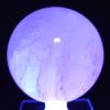 2.8" 530g Clear White Quartz Sphere Polished Natural Sparkling Gemstone Crystal Mineral Ball - India + Stand view 4