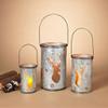 Gerson 63734-15.75" Metal Deer Design Nesting Lantern (Set of 3) view 1