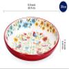 Bico Red Spring Bird Ceramic 12 pcs Dinnerware Set, Service for 4, Inclusive of 11 inch Dinner Plates, 8.75 inch Salad Plates and 35oz Dinner Bowls, for Party, Microwave & Dishwasher Safe view 4