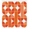 Ambesonne Retro Shower Curtain, Pop Art Funky Unusual Geometric Forms Mosaic Style Old Fashioned Graphic, Cloth Fabric Bathroom Decor Set with Hooks, 69" W x 70" L, Dark Orange view 2