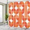 Ambesonne Retro Shower Curtain, Pop Art Funky Unusual Geometric Forms Mosaic Style Old Fashioned Graphic, Cloth Fabric Bathroom Decor Set with Hooks, 69" W x 70" L, Dark Orange view 4