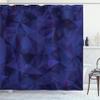 Ambesonne Abstract Shower Curtain, Broken Glass Inspired Geometric Triangle Abstract Shapes Computer Graphics, Cloth Fabric Bathroom Decor Set with Hooks, 69" W x 84" L, Indigo view 1