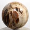 2.8" 490g Red Brown Petrified Fossil Agate Sphere Polished Natural Fossilized Gemstone Crystal Mineral w/Quartz Druzy Carved Ball - Madagascar + Stand view 2