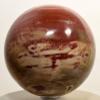 2.8" 490g Red Brown Petrified Fossil Agate Sphere Polished Natural Fossilized Gemstone Crystal Mineral w/Quartz Druzy Carved Ball - Madagascar + Stand view 3