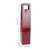 GLOGLOW Wine Tote Bag 1 bottle PU Resuable Leather Single Wine Tote Holder Insulated Wine Tote Bag Champagne Beer Gift Bags Carrier(red) view 2